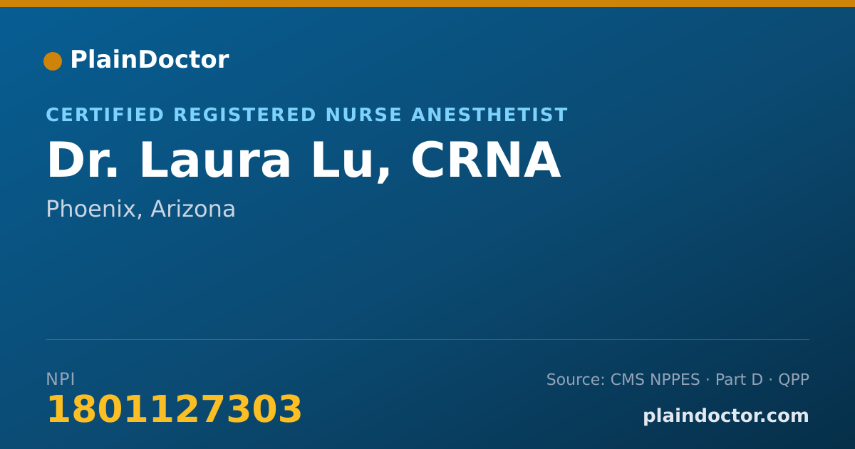 Shareable card for Laura Lu, CRNA - Certified Registered Nurse Anesthetist, Phoenix, AZ