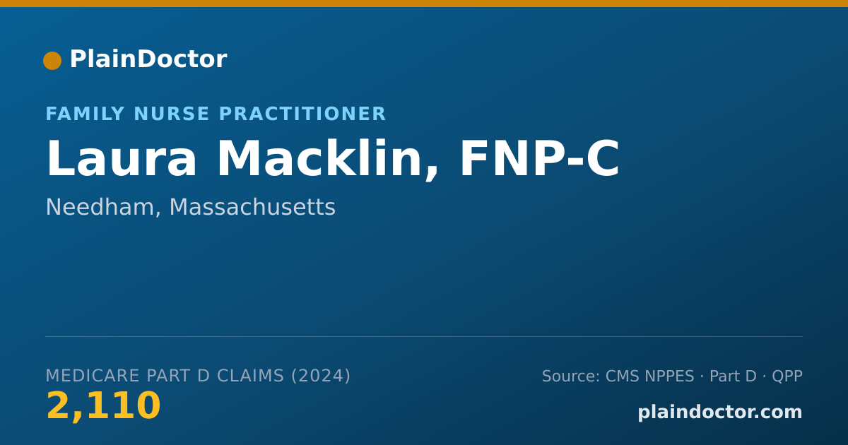 Shareable card for Laura Macklin, FNP-C - Family Nurse Practitioner, Needham, MA