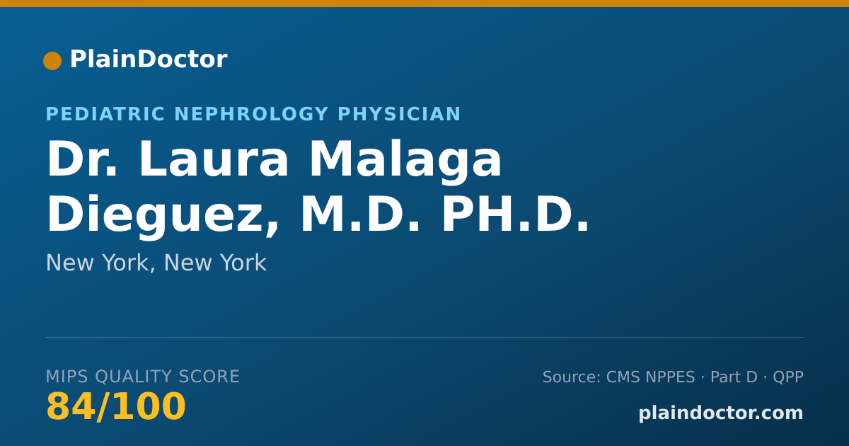 Shareable card for Laura Malaga Dieguez, M.D. PH.D. - Pediatric Nephrology Physician, New York, NY
