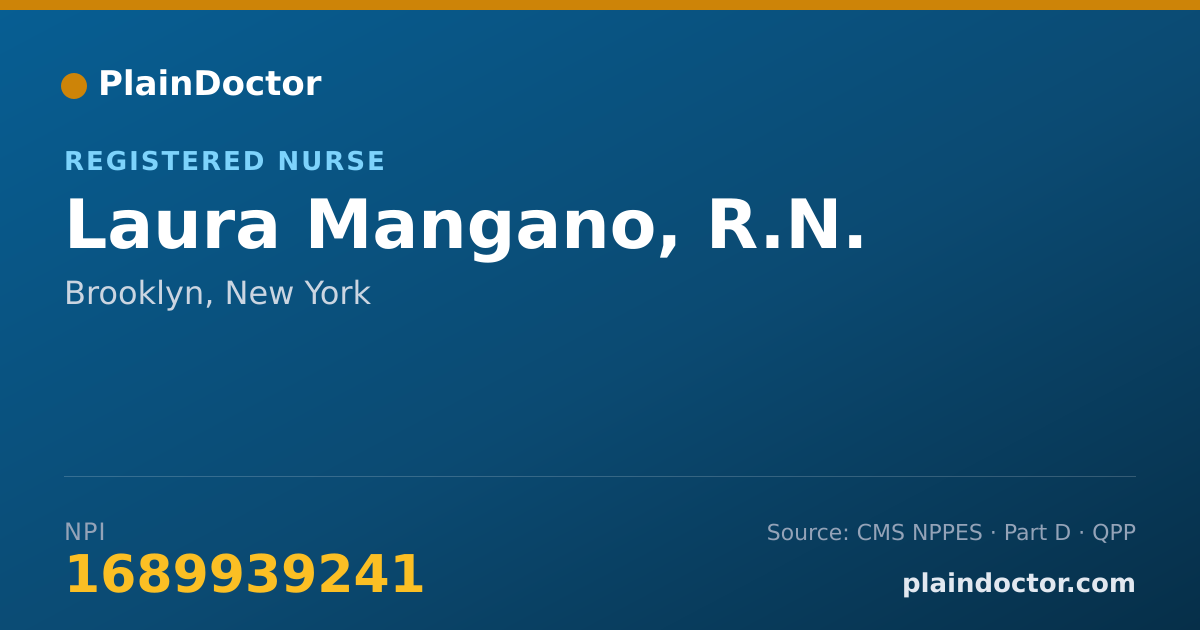 Shareable card for Laura Mangano, R.N. - Registered Nurse, Brooklyn, NY