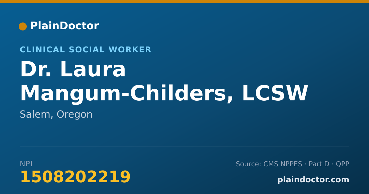 Shareable card for Laura Mangum-Childers, LCSW - Clinical Social Worker, Salem, OR