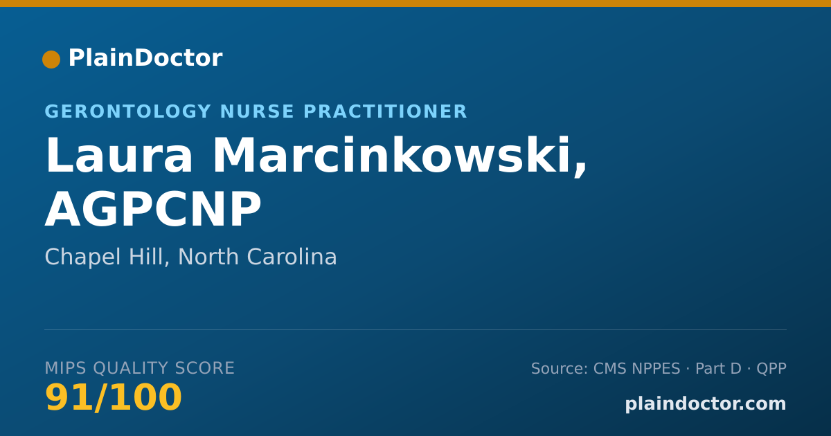 Shareable card for Laura Marcinkowski, AGPCNP - Nurse Practitioner, Chapel Hill, NC