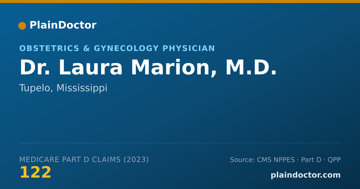 Shareable card for Laura Marion, M.D. - Obstetrics & Gynecology Physician, Tupelo, MS