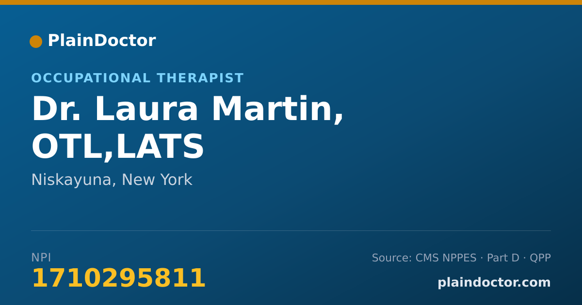 Shareable card for Laura Martin, OTL,LATS - Occupational Therapist, Niskayuna, NY