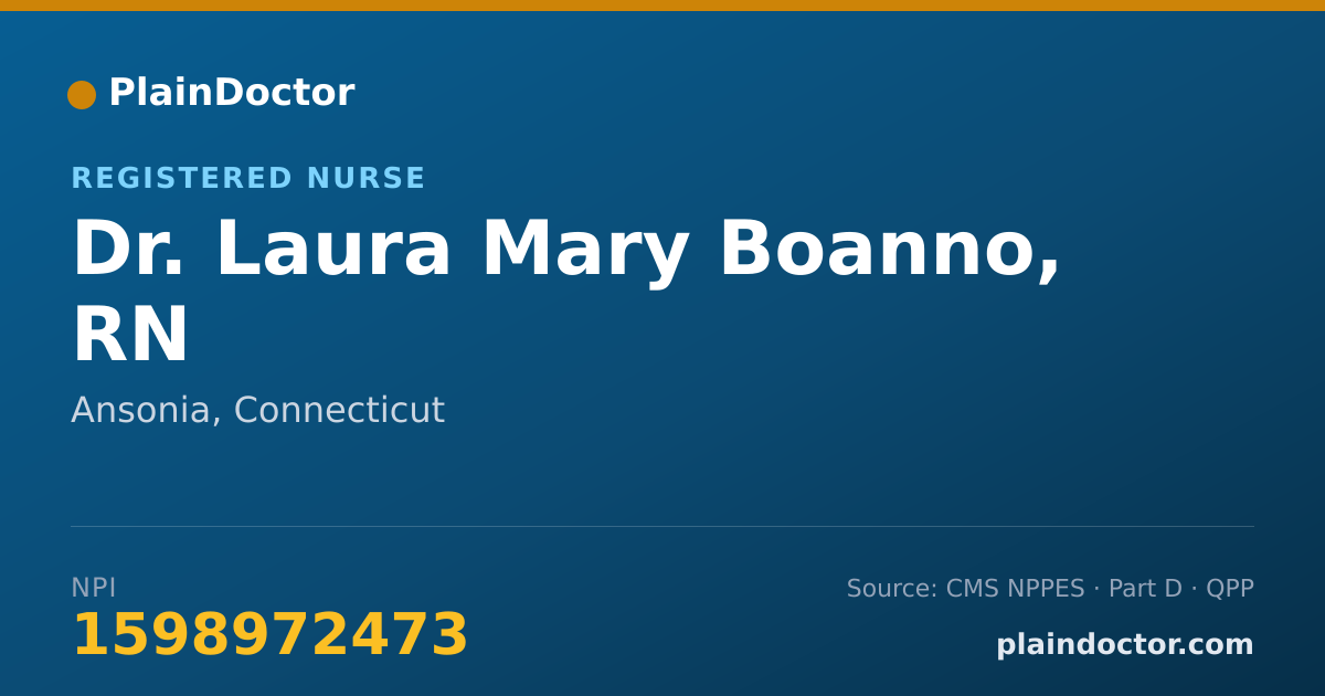 Shareable card for Laura Mary Boanno, RN - Registered Nurse, Ansonia, CT