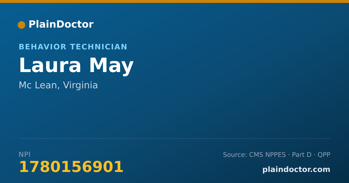 Shareable card for Laura May - Behavior Technician, Mc Lean, VA