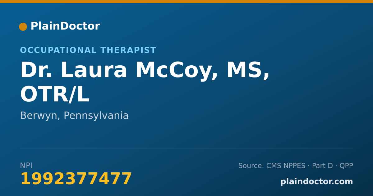 Shareable card for Laura McCoy, MS, OTR/L - Occupational Therapist, Berwyn, PA