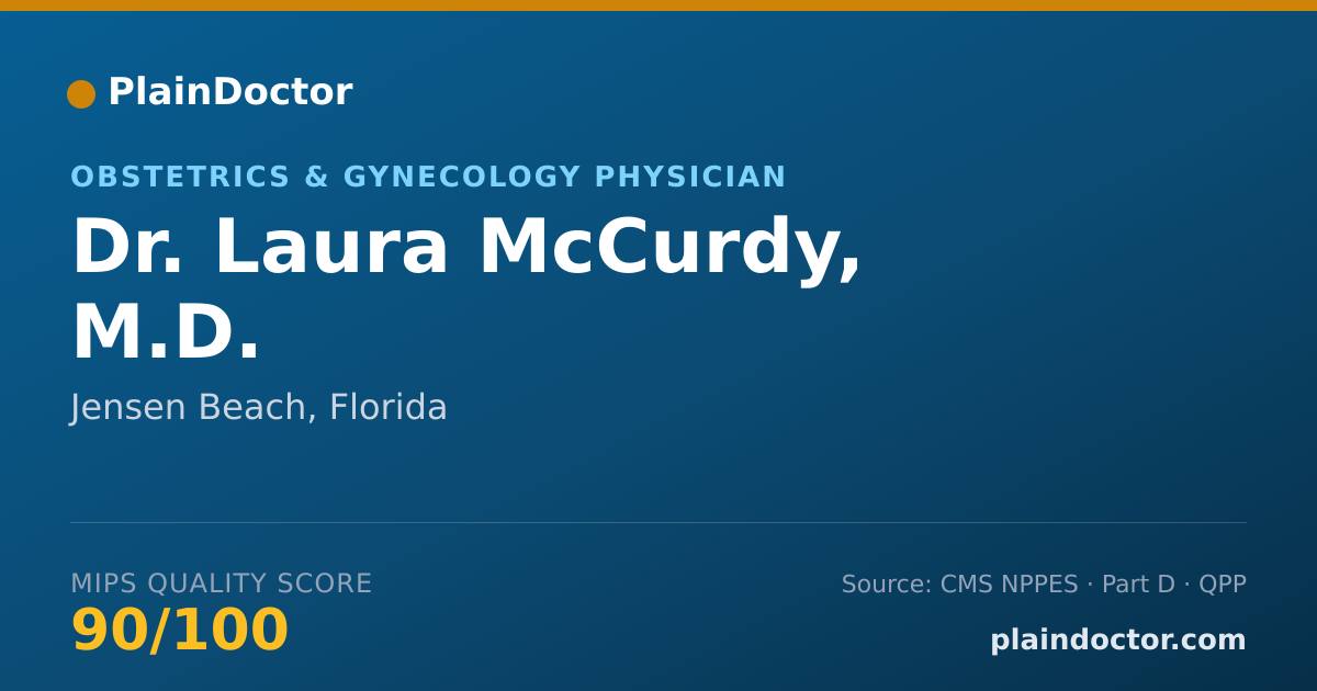 Shareable card for Laura McCurdy, M.D. - Obstetrics & Gynecology Physician, Jensen Beach, FL