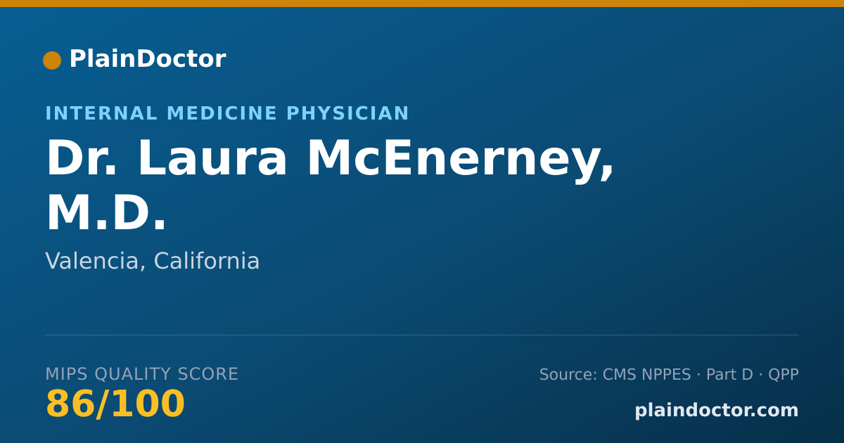 Shareable card for Laura McEnerney, M.D. - Internal Medicine Physician, Valencia, CA