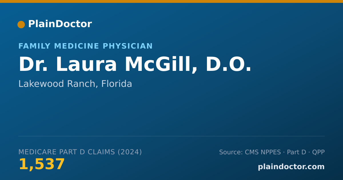 Shareable card for Laura McGill, D.O. - Family Medicine Physician, Lakewood Ranch, FL