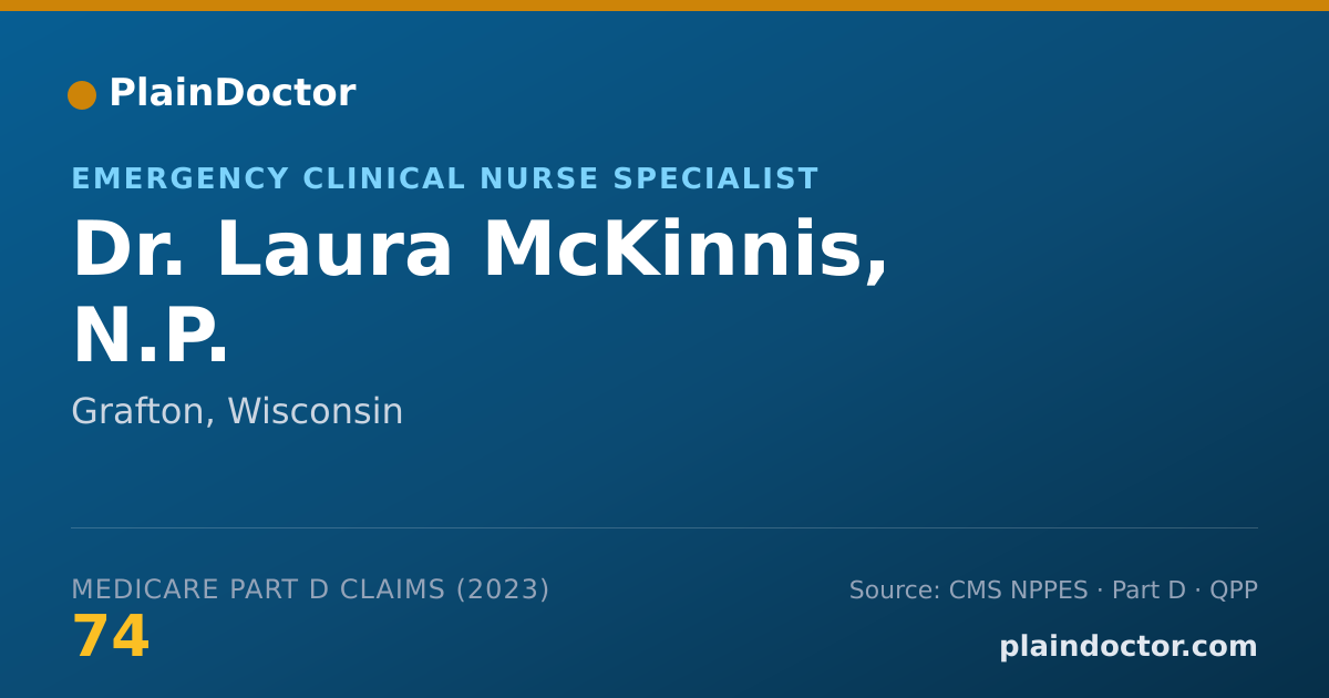 Shareable card for Laura McKinnis, N.P. - Emergency Clinical Nurse Specialist, Grafton, WI