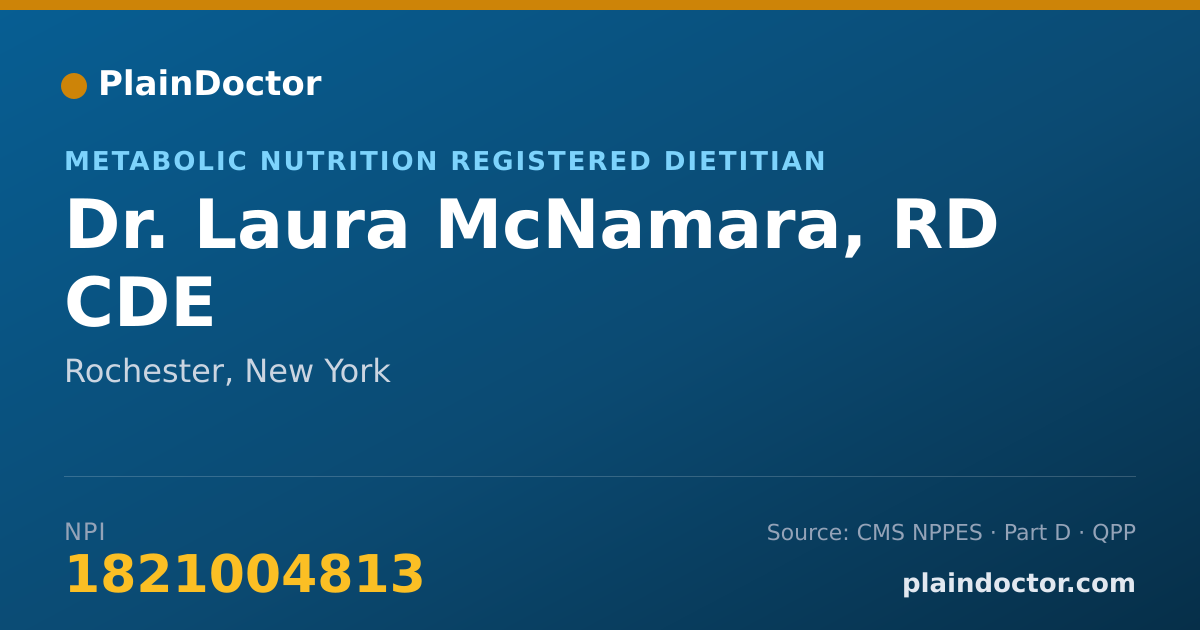 Shareable card for Laura McNamara, RD CDE - Metabolic Nutrition Registered Dietitian, Rochester, NY