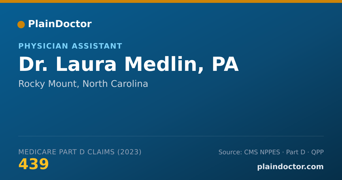 Shareable card for Laura Medlin, PA - Physician Assistant, Rocky Mount, NC