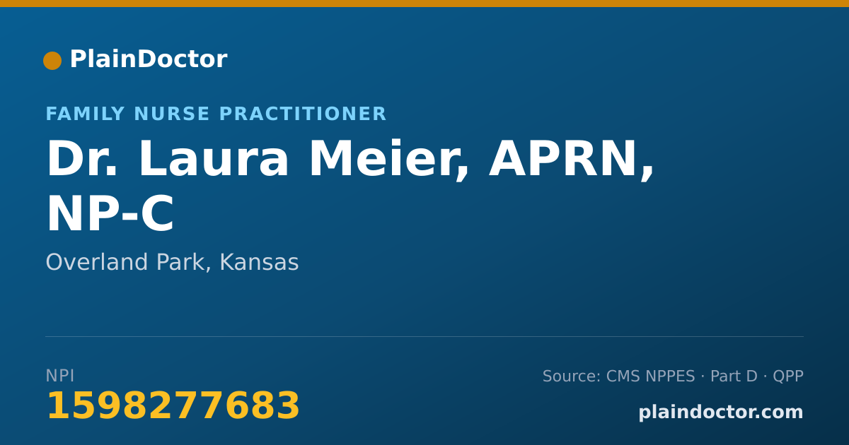 Shareable card for Laura Meier, APRN, NP-C - Family Nurse Practitioner, Overland Park, KS