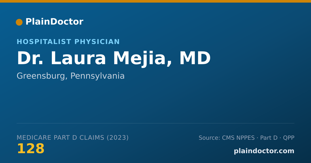 Shareable card for Laura Mejia, MD - Hospitalist Physician, Greensburg, PA