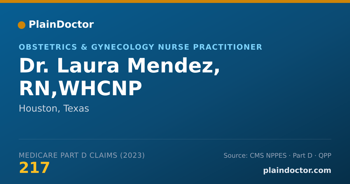 Shareable card for Laura Mendez, RN,WHCNP - Obstetrics & Gynecology Nurse Practitioner, Houston, TX