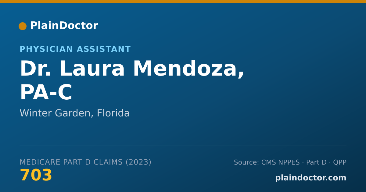 Shareable card for Laura Mendoza, PA-C - Physician Assistant, Winter Garden, FL