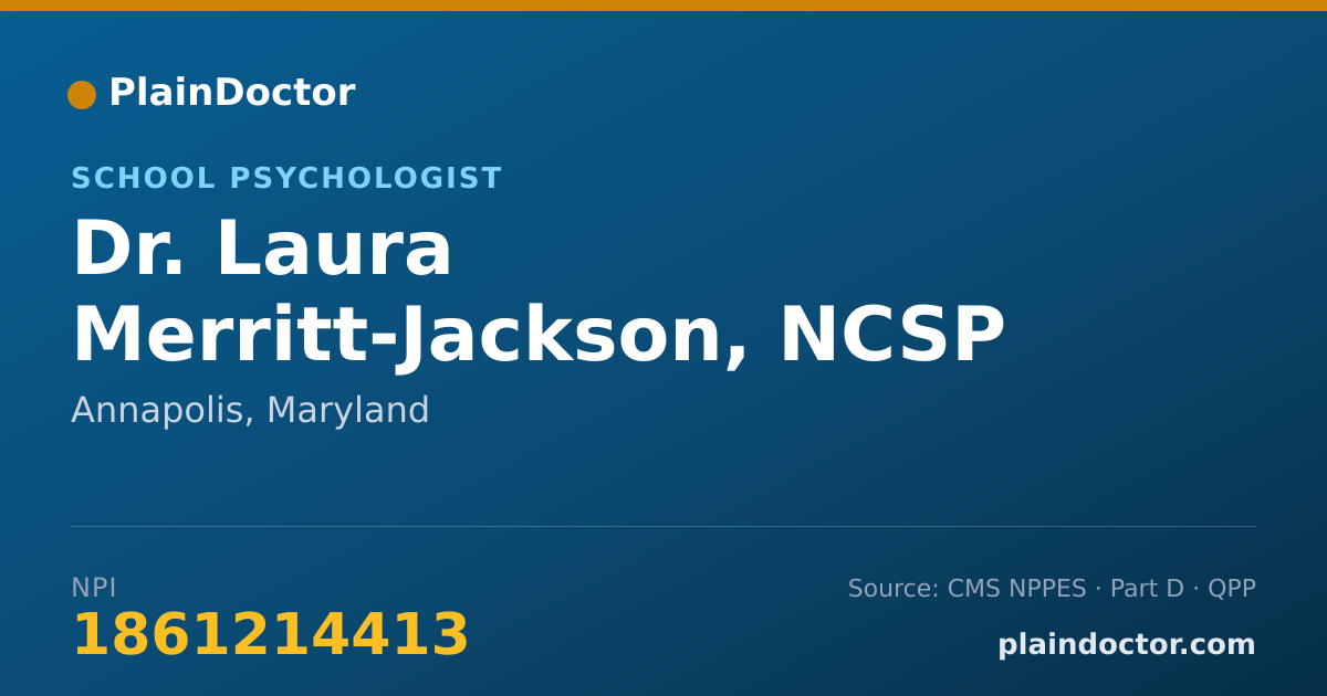 Shareable card for Laura Merritt-Jackson, NCSP - School Psychologist, Annapolis, MD