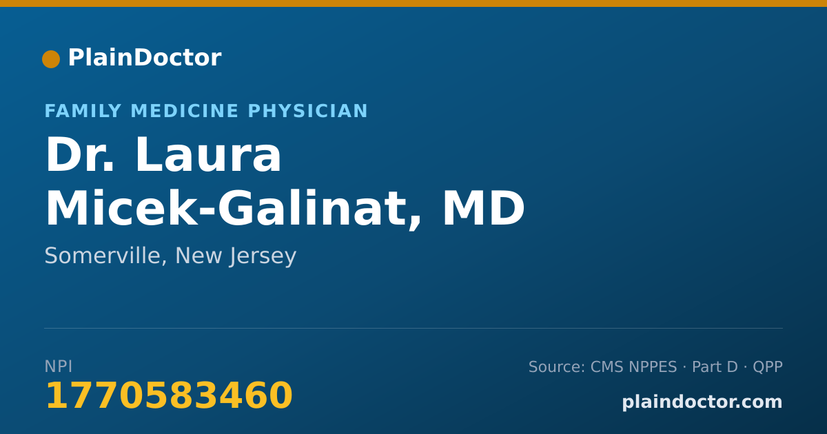 Shareable card for Laura Micek-Galinat, MD - Family Medicine Physician, Somerville, NJ