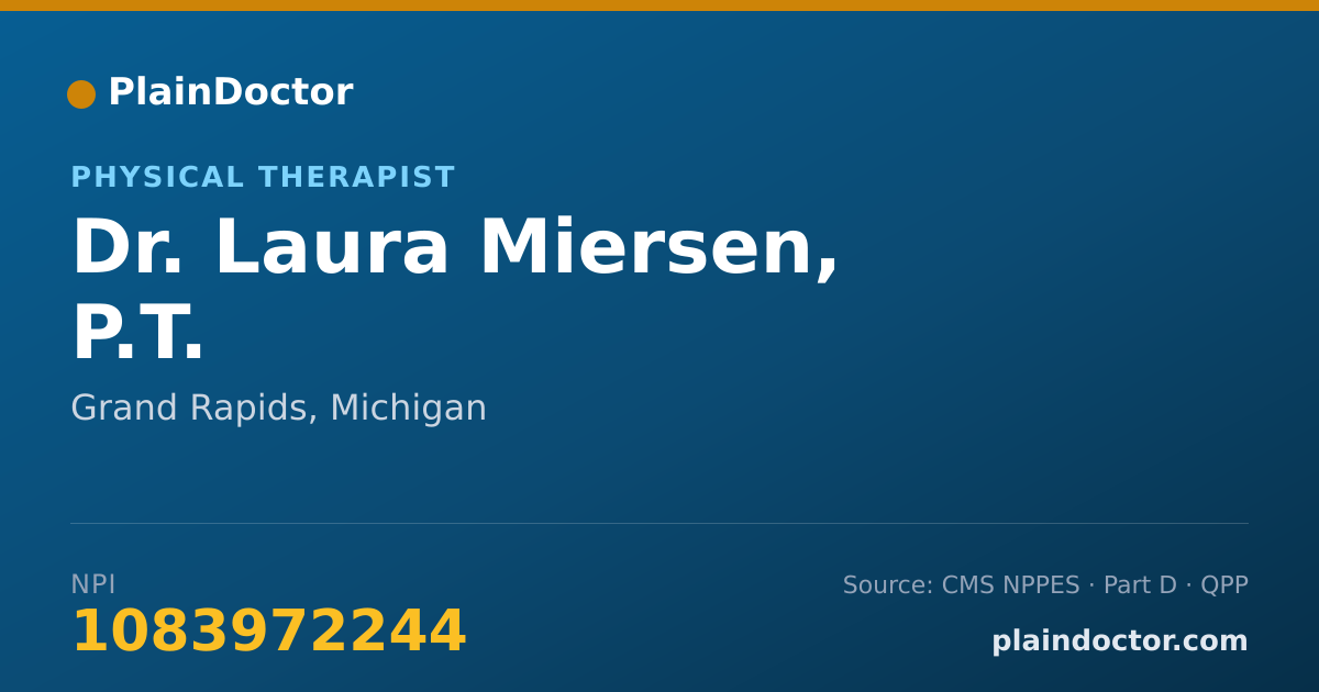 Shareable card for Laura Miersen, P.T. - Physical Therapist, Grand Rapids, MI