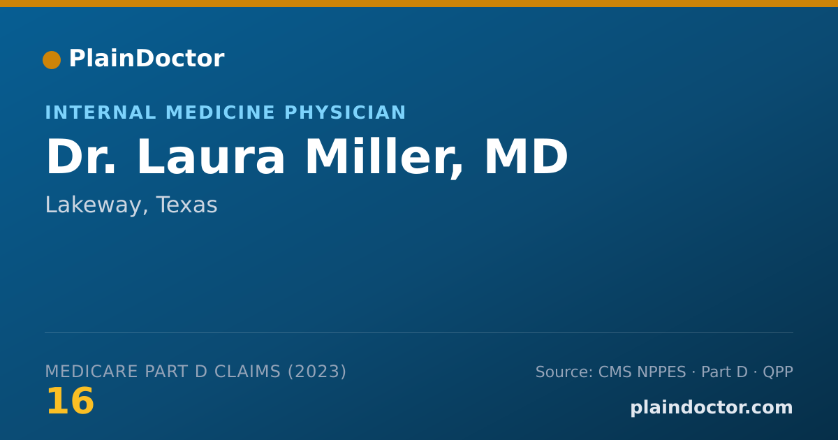 Shareable card for Laura Miller, MD - Internal Medicine Physician, Lakeway, TX