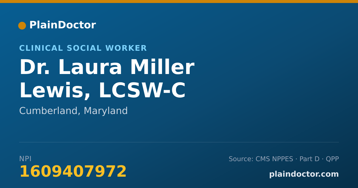 Shareable card for Laura Miller Lewis, LCSW-C - Clinical Social Worker, Cumberland, MD