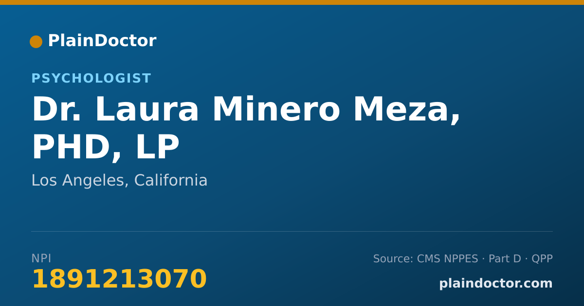Shareable card for Laura Minero Meza, PHD, LP - Psychologist, Los Angeles, CA