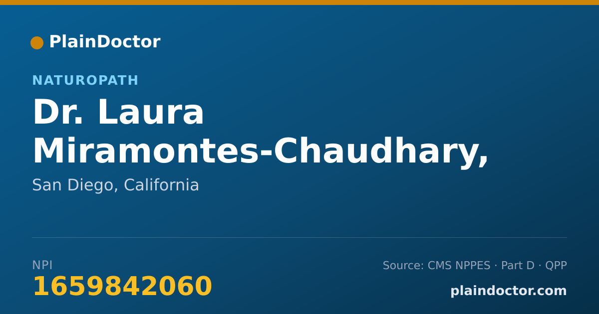 Shareable card for Laura Miramontes-Chaudhary, ND - Naturopath, San Diego, CA