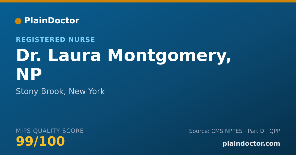 Shareable card for Laura Montgomery, NP - Registered Nurse, Stony Brook, NY