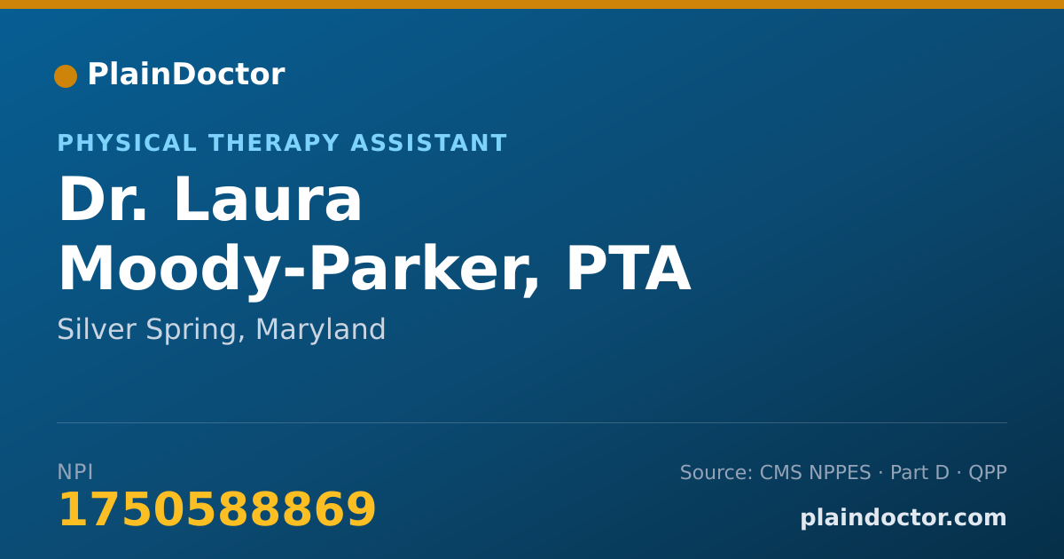 Shareable card for Laura Moody-Parker, PTA - Physical Therapy Assistant, Silver Spring, MD