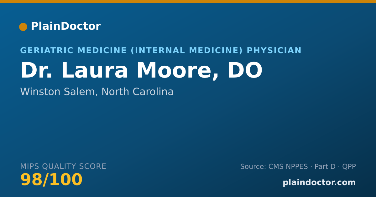 Shareable card for Laura Moore, DO - Geriatric Medicine (Internal Medicine) Physician, Winston Salem, NC