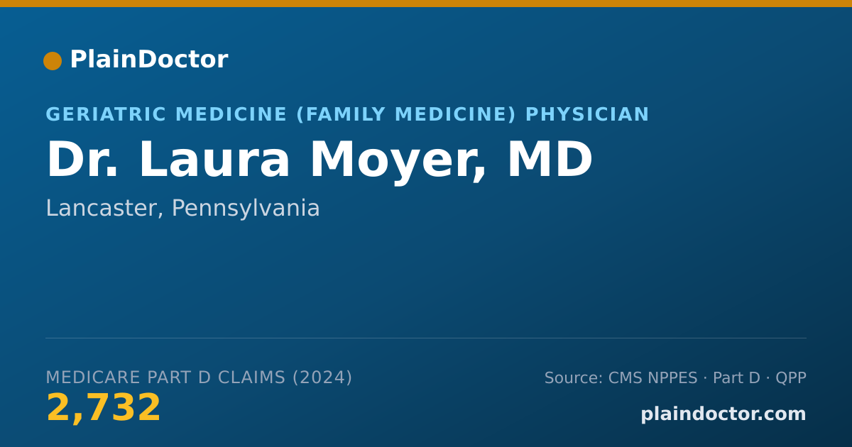 Shareable card for Laura Moyer, MD - Geriatric Medicine (Family Medicine) Physician, Lancaster, PA
