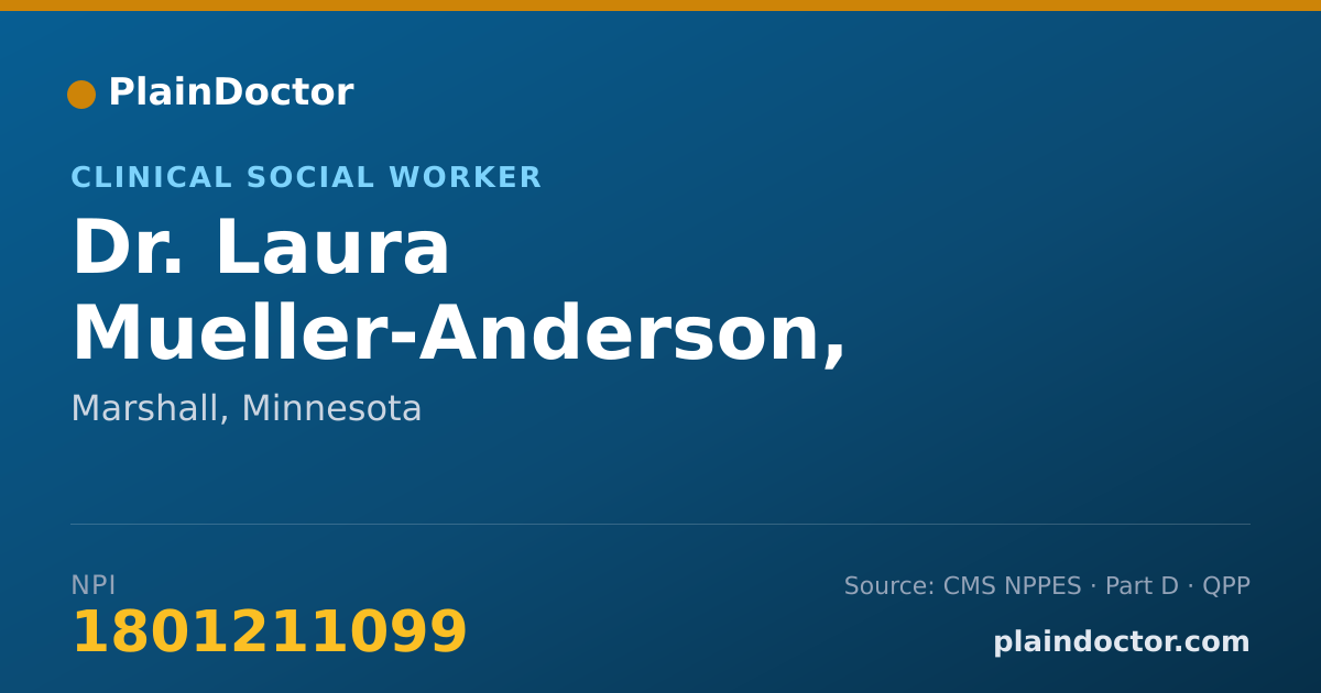 Shareable card for Laura Mueller-Anderson, LICSW - Clinical Social Worker, Marshall, MN