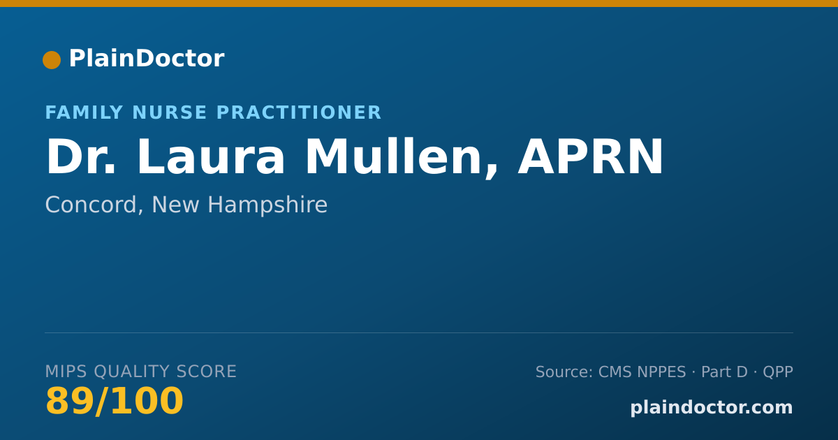 Shareable card for Laura Mullen, APRN - Family Nurse Practitioner, Concord, NH