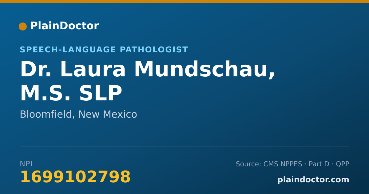 Shareable card for Laura Mundschau, M.S. SLP - Speech-Language Pathologist, Bloomfield, NM