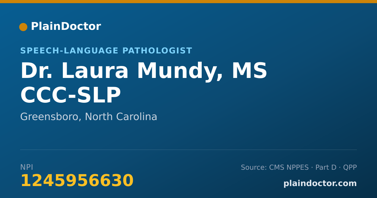 Shareable card for Laura Mundy, MS CCC-SLP - Speech-Language Pathologist, Greensboro, NC
