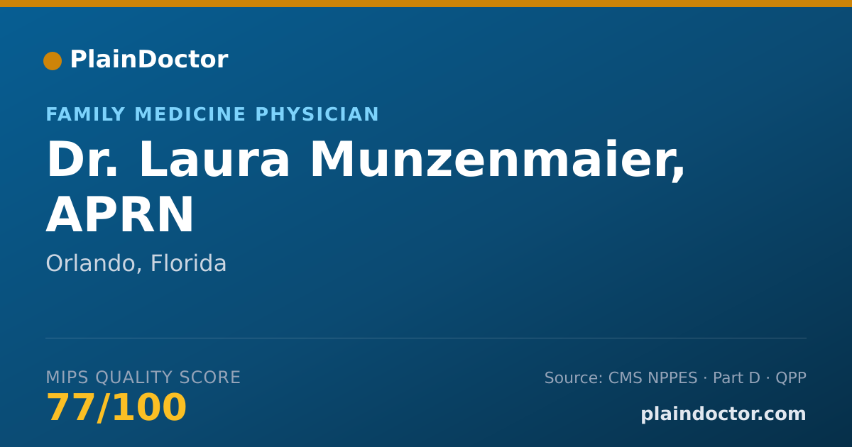 Shareable card for Laura Munzenmaier, APRN - Family Medicine Physician, Orlando, FL