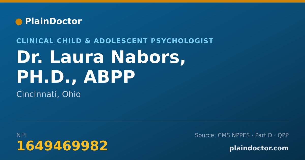 Shareable card for Laura Nabors, PH.D., ABPP - Clinical Child & Adolescent Psychologist, Cincinnati, OH