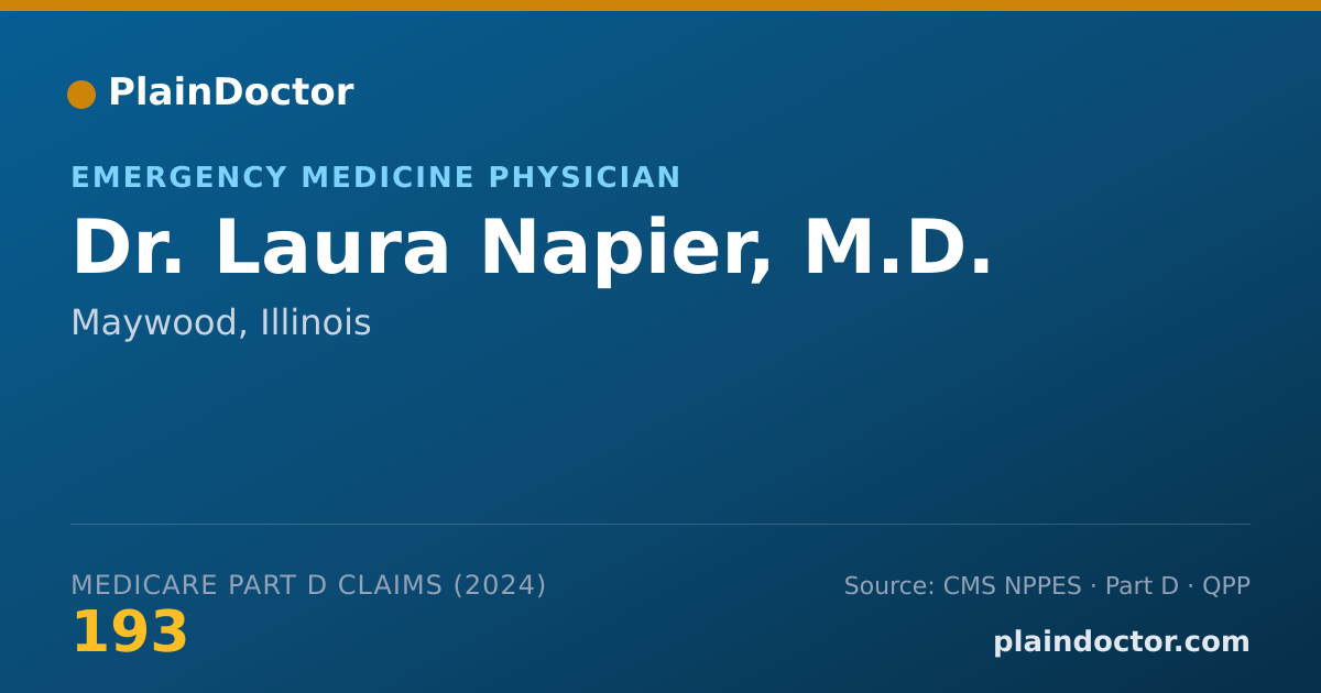 Shareable card for Laura Napier, M.D. - Emergency Medicine Physician, Maywood, IL