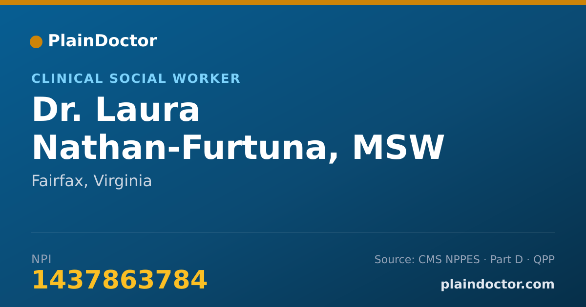 Shareable card for Laura Nathan-Furtuna, MSW - Clinical Social Worker, Fairfax, VA