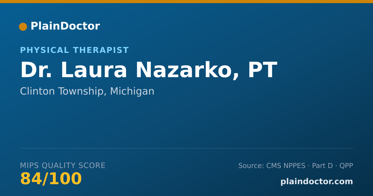 Shareable card for Laura Nazarko, PT - Physical Therapist, Clinton Township, MI
