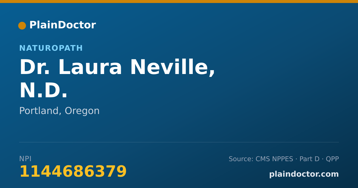 Shareable card for Laura Neville, N.D. - Naturopath, Portland, OR