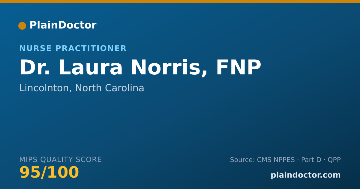 Shareable card for Laura Norris, FNP - Nurse Practitioner, Lincolnton, NC