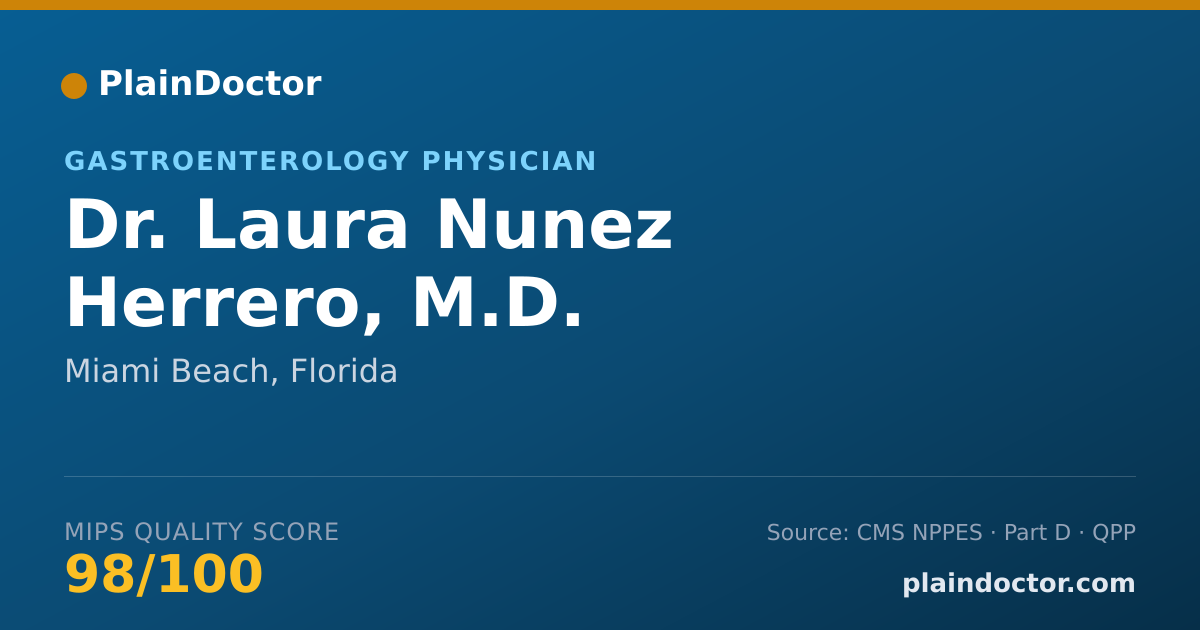 Shareable card for Laura Nunez Herrero, M.D. - Gastroenterology Physician, Miami Beach, FL