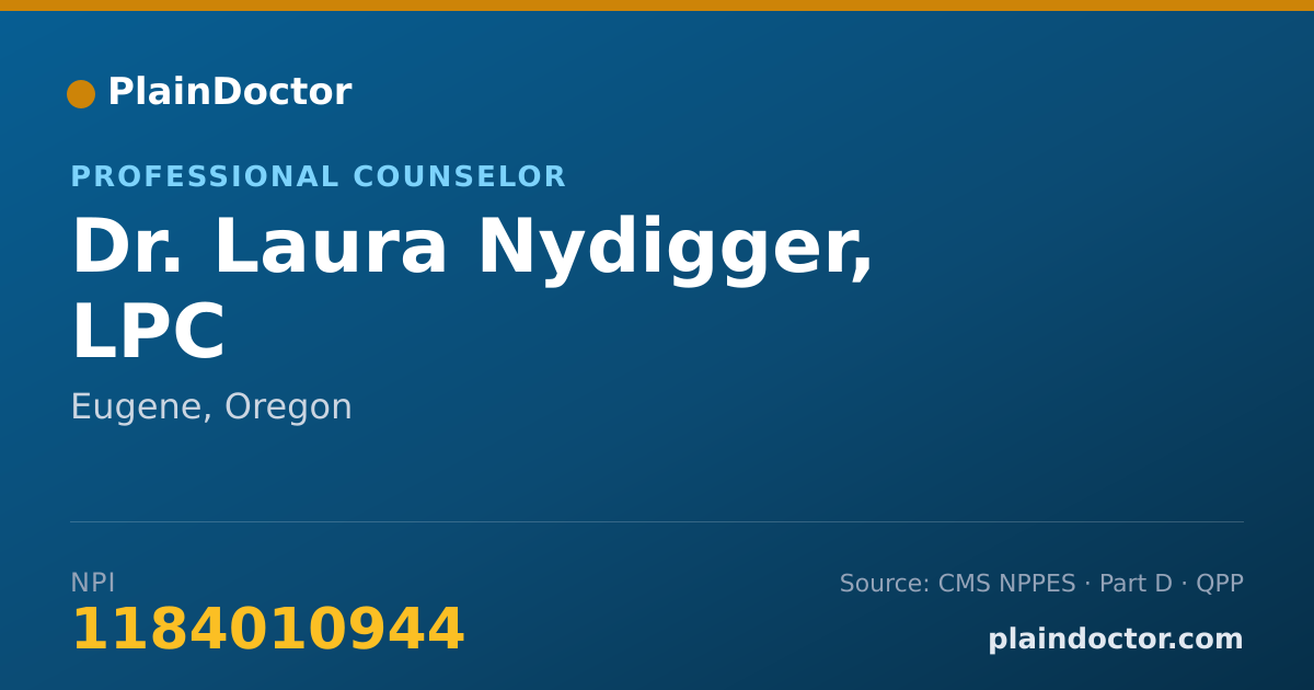 Shareable card for Laura Nydigger, LPC - Professional Counselor, Eugene, OR