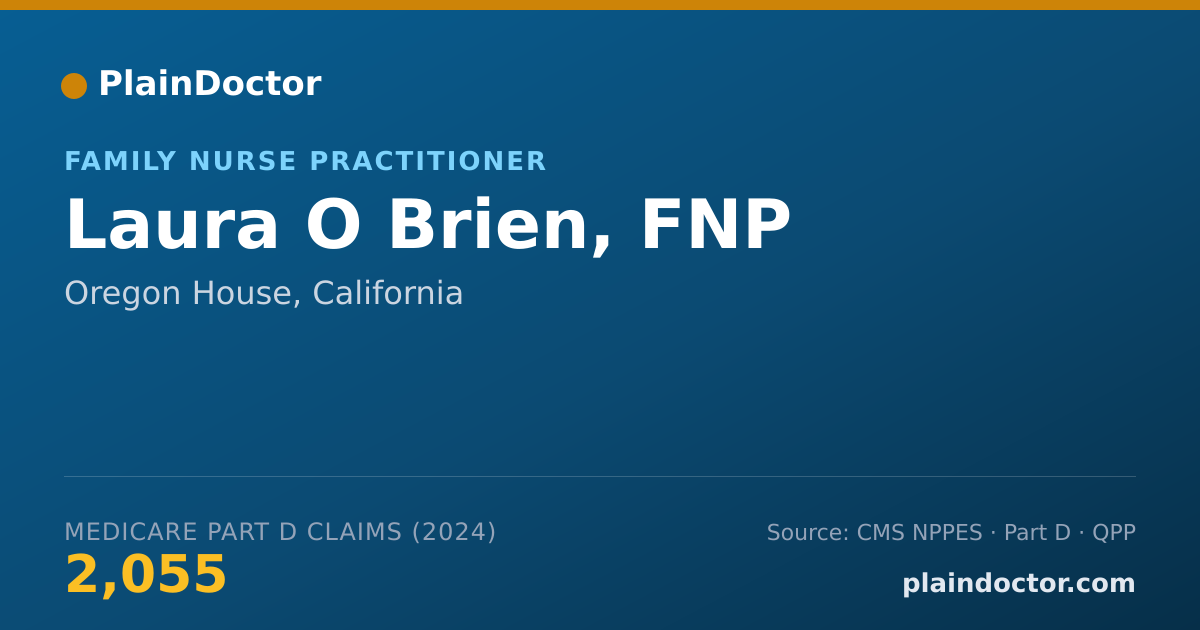 Shareable card for Laura O Brien, FNP - Registered Nurse, Oregon House, CA
