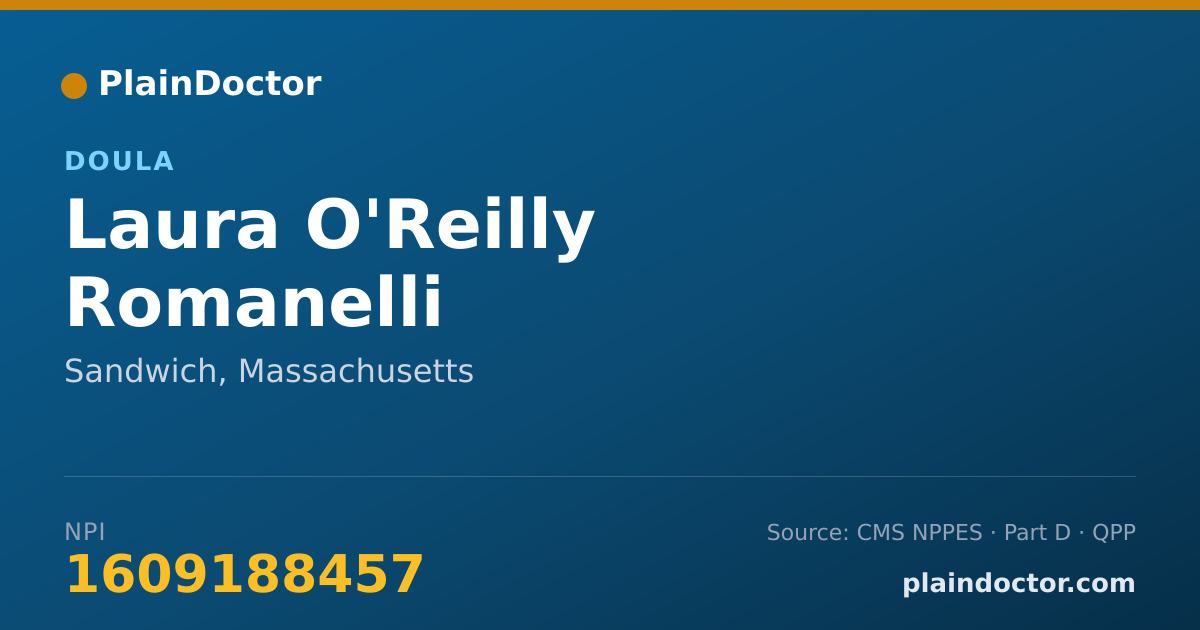 Shareable card for Laura O'Reilly Romanelli - Doula, Sandwich, MA
