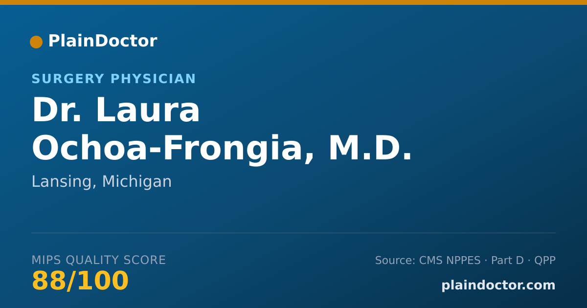 Shareable card for Laura Ochoa-Frongia, M.D. - Surgery Physician, Lansing, MI