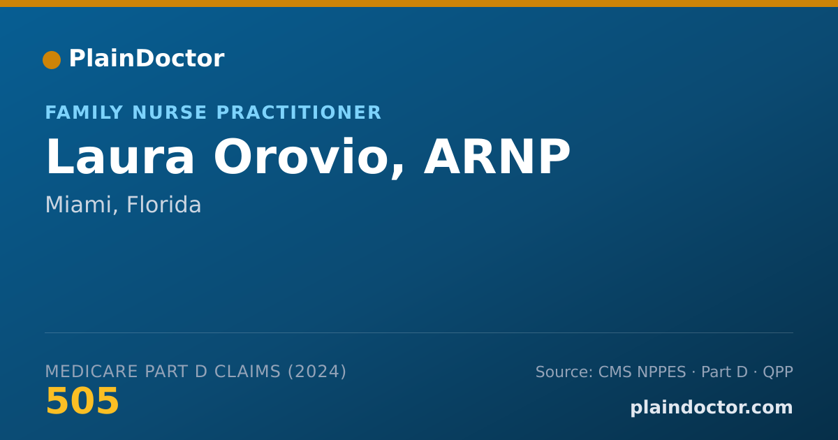 Shareable card for Laura Orovio, ARNP - Family Nurse Practitioner, Miami, FL