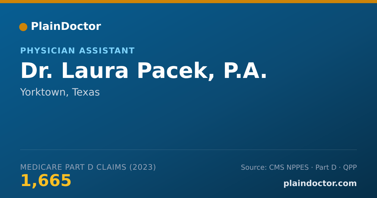 Shareable card for Laura Pacek, P.A. - Physician Assistant, Yorktown, TX